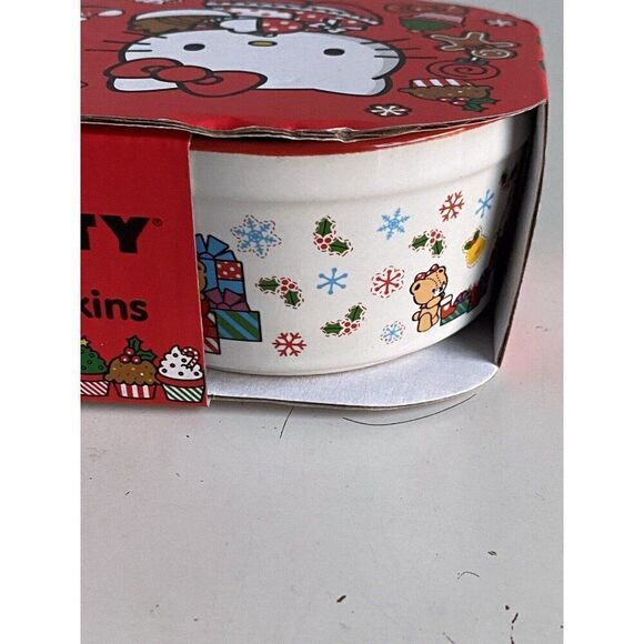 Set Of 2 Hello Kitty Ceramic RAMEKINS Souffle Dish Sleigh Christmas Holiday NEW - Picture 8 of 12